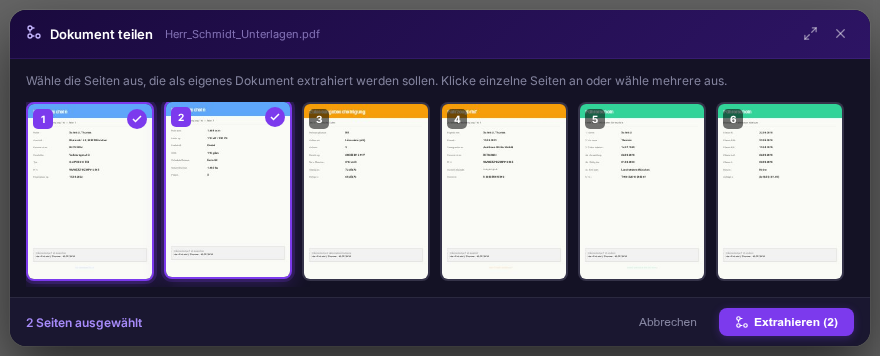 PDF-Splitter Vorschau